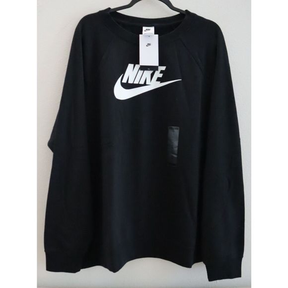 Nike DC6928 010 Women's Plus Sz 2XL Black Fleece Logo Graphic Sweatshirt $60 - Picture 1 of 7